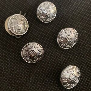 Vintage "P" WW1 Silver Uniform Buttons - Cheshire Button Co. Police uniforms